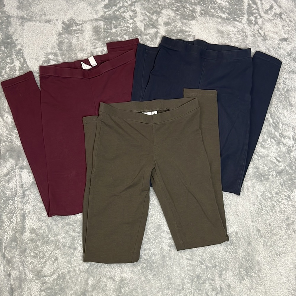 Set of 3 BP Leggings in Maroon, Navy Blue and Green Gray